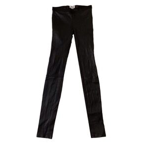 Helmut Lang Lamb leather leggings black stretchy size 0 luxury genuine leather